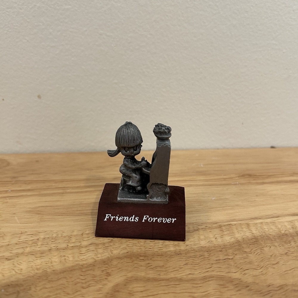 1982 Paula's Collectibles Friends Forever Pewter Figurine #25 Vintage Piano Girl